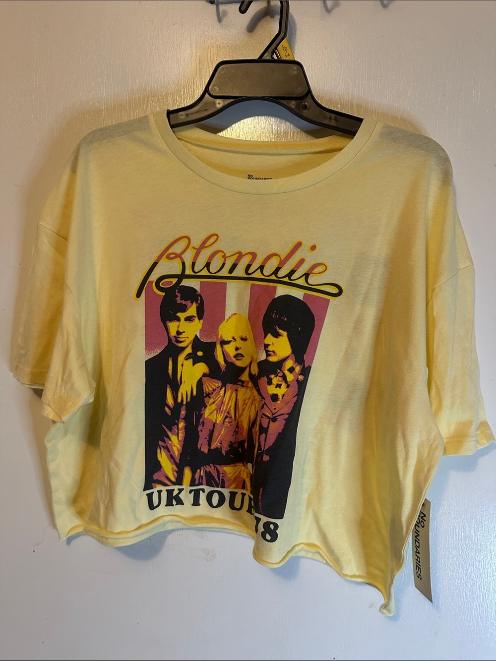 No Boundaries Yellow Blondie Graphic Cropped Tee